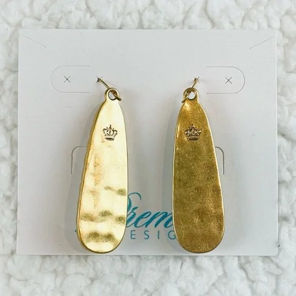 (NWT) PREMIER DESIGNS • Gold/Yellow Shimmery Long Teardrop Earrings - Picture 6 of 12